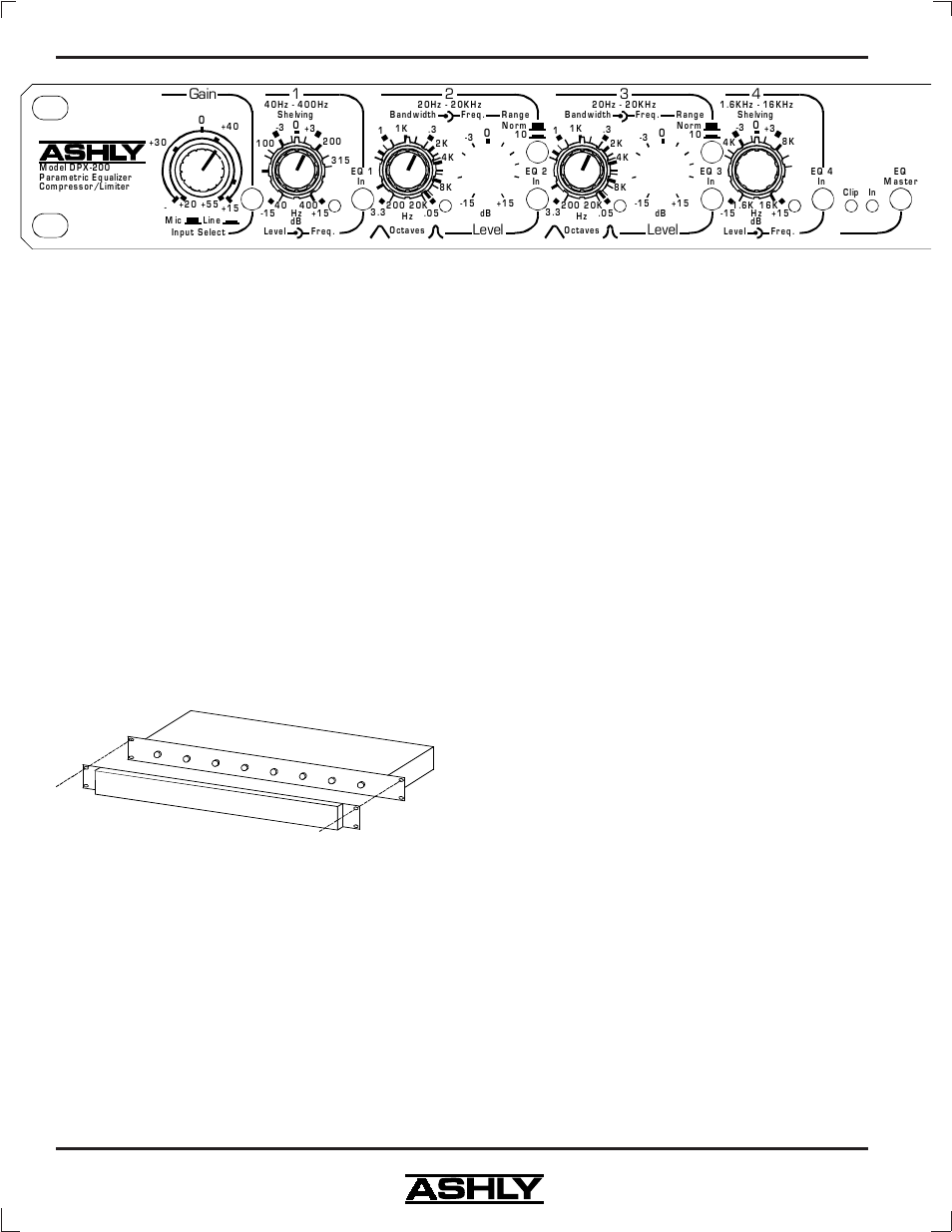 Level, Gain | Ashly DPX-200 User Manual | Page 4 / 20