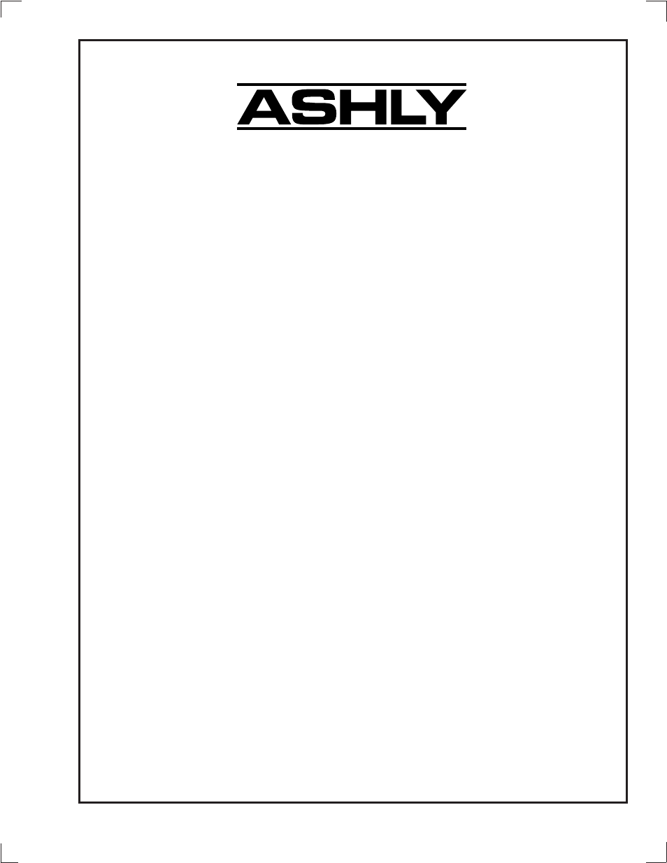 Ashly FTX-1001 User Manual | 20 pages