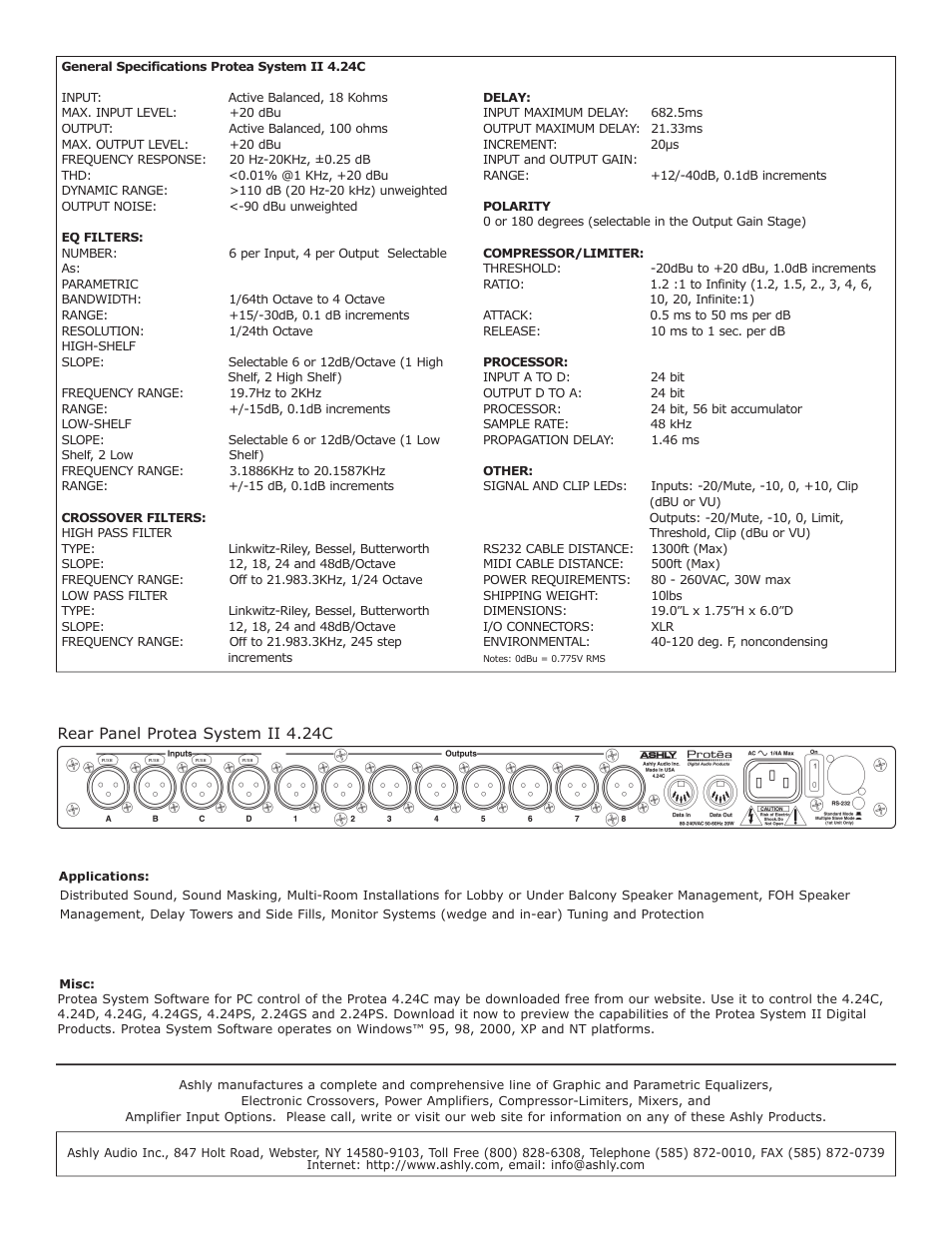 Ashly Protea System II 4.24C User Manual | Page 2 / 2