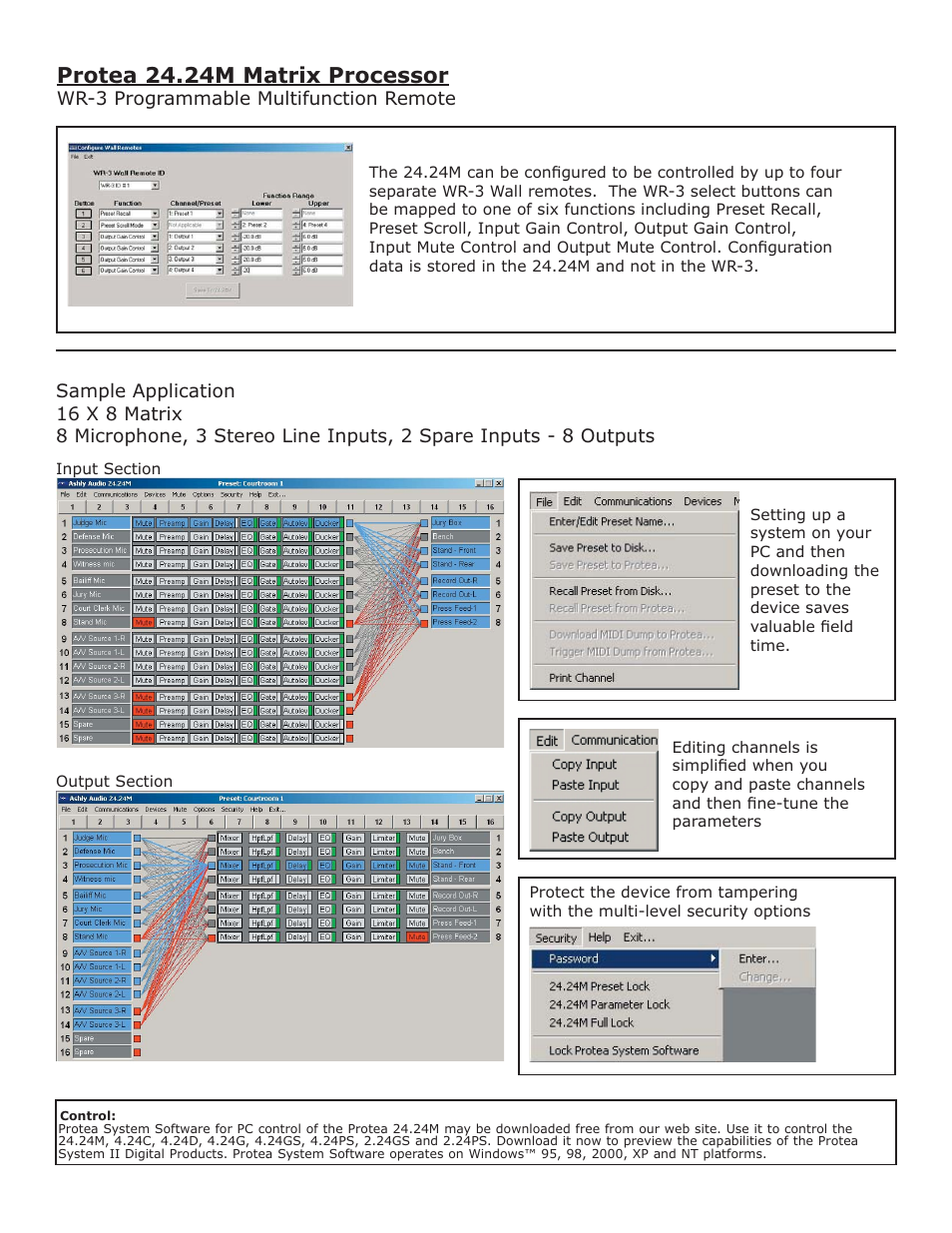 Protea 24.24m matrix processor | Ashly Protea 24.24M User Manual | Page 4 / 5