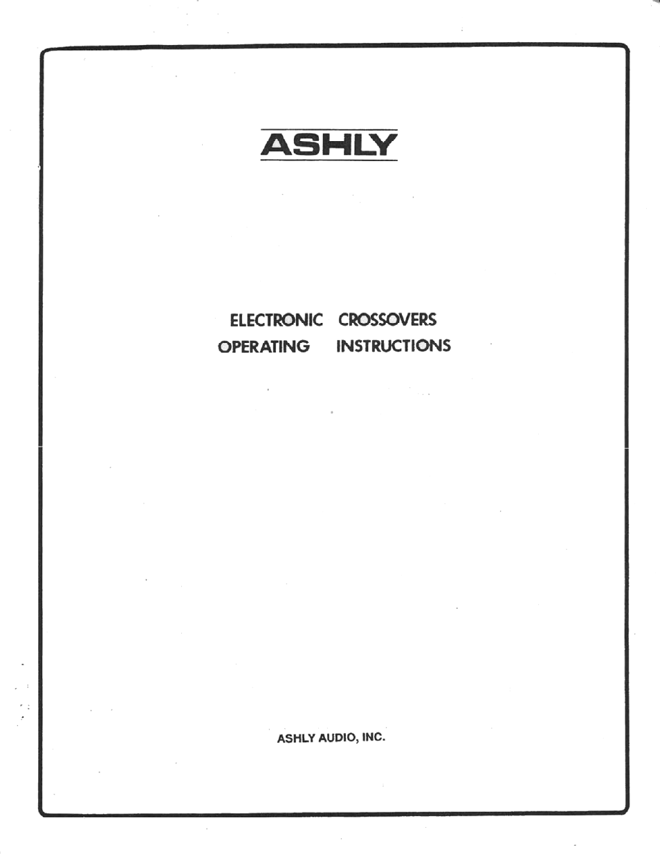 Ashly Electronic Amplifier none User Manual | 40 pages