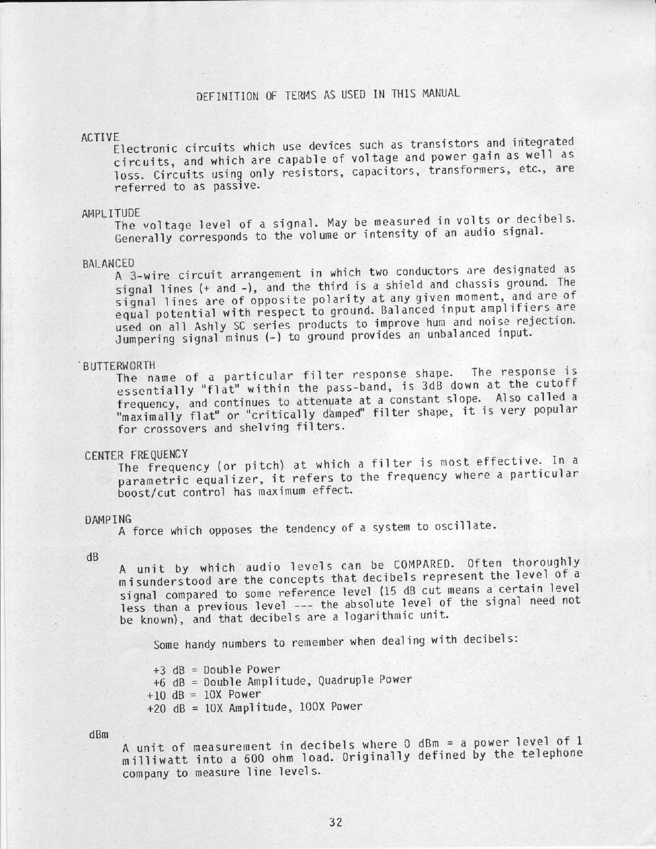 Ashly Electronic Amplifier none User Manual | Page 33 / 40