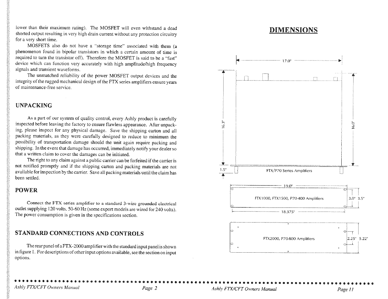 Fíimemstons | Ashly MOS-FET POWER AMPLIFIERS CFT-SERIES User Manual | Page 2 / 7