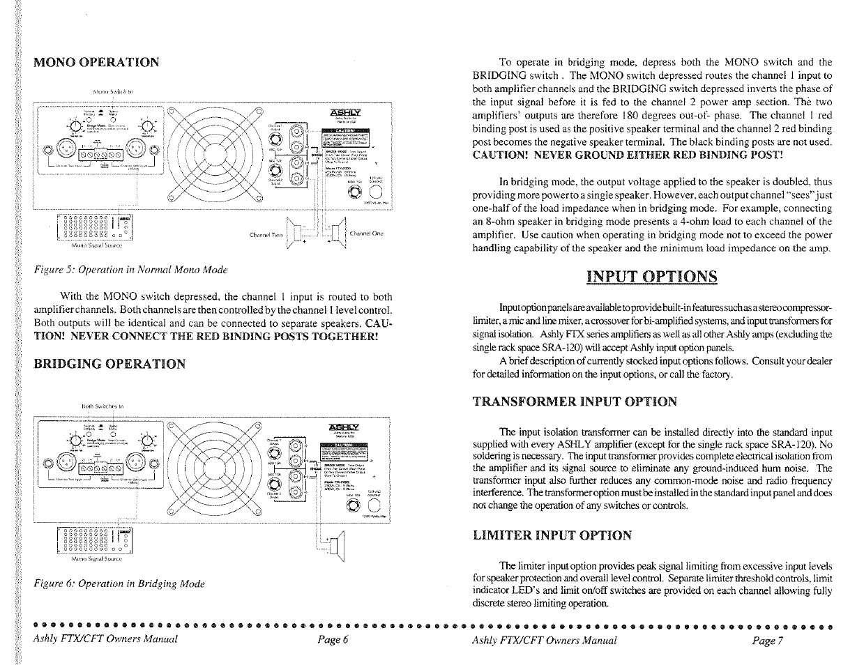 Input options | Ashly MOS-FET POWER AMPLIFIERS CFT-SERIES User Manual | Page 6 / 7