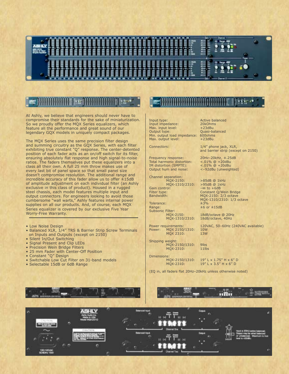 Ashly Graphic Equalizers MQX Series User Manual | 1 page