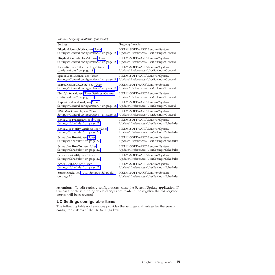 Uc settings configurable items | Lenovo System Update Solution (Deployment Guide) User Manual | Page 21 / 92