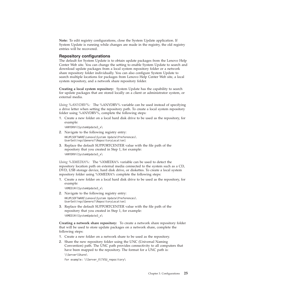 Repository configurations | Lenovo System Update Solution (Deployment Guide) User Manual | Page 31 / 92