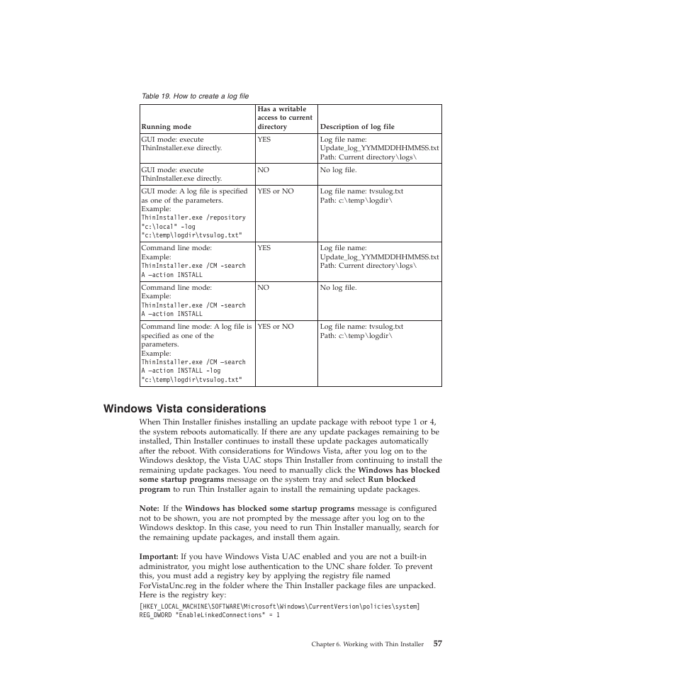 Windows vista considerations | Lenovo System Update Solution (Deployment Guide) User Manual | Page 63 / 92