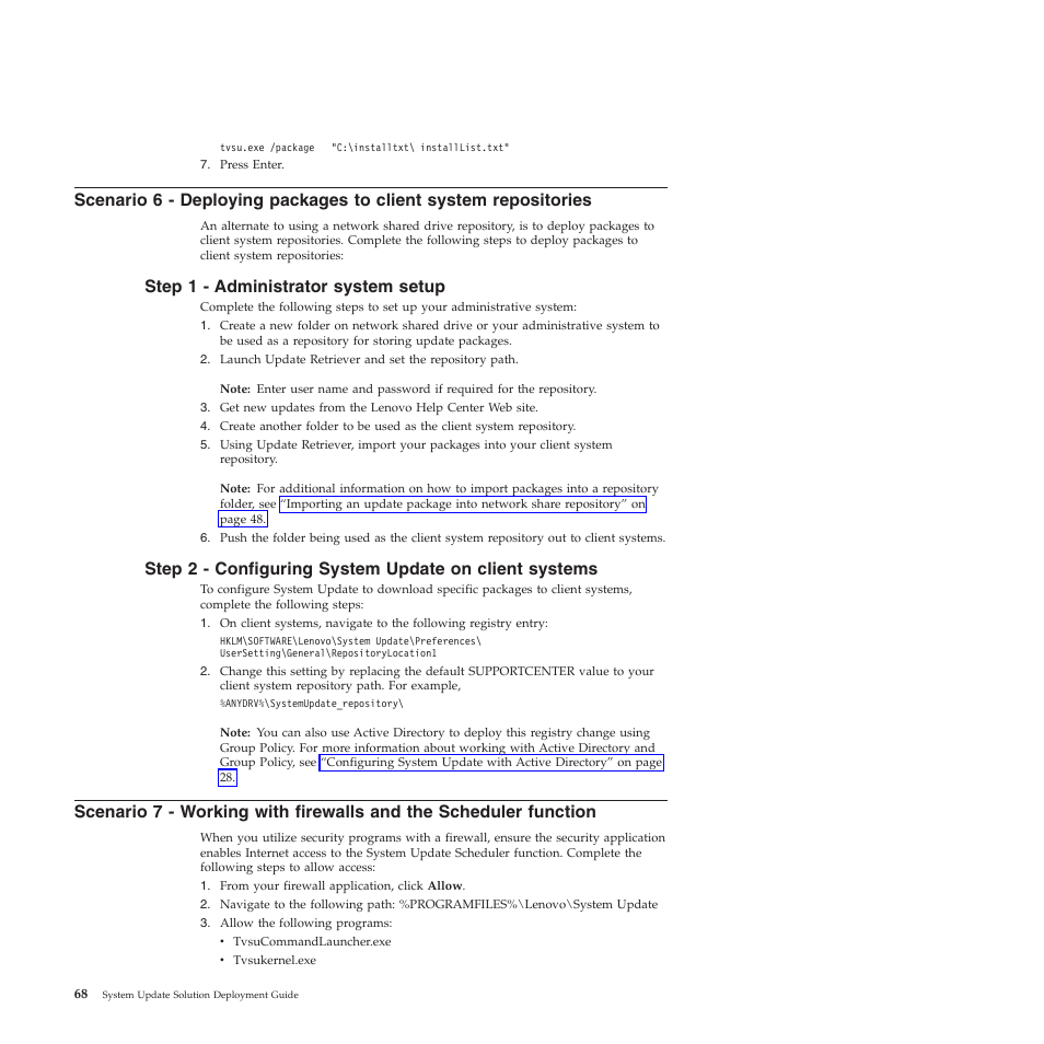 Step 1 - administrator system setup | Lenovo System Update Solution (Deployment Guide) User Manual | Page 74 / 92