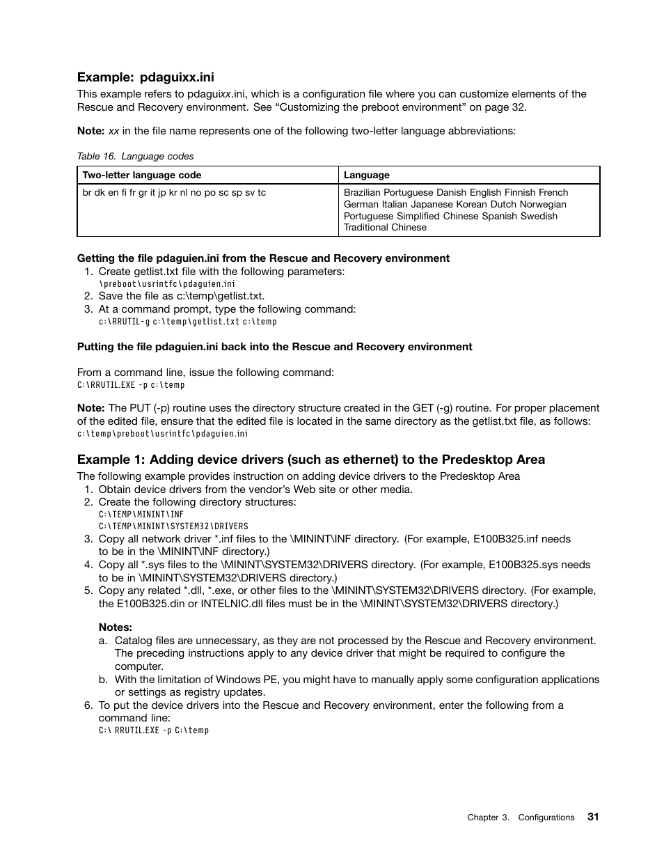 Example: pdaguixx.ini | Lenovo ThinkVantage (Rescue and Recovery 4.5) User Manual | Page 37 / 86