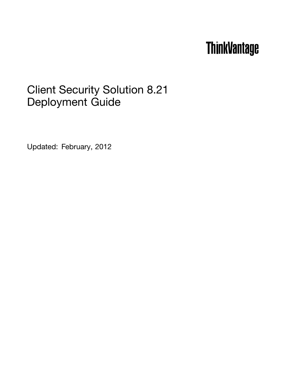 Lenovo ThinkVantage (Client Security Solution 8.21) User Manual | 86 pages