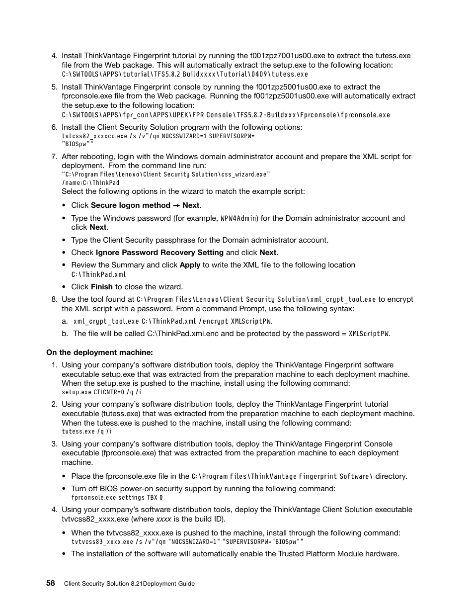 Lenovo ThinkVantage (Client Security Solution 8.21) User Manual | Page 64 / 86