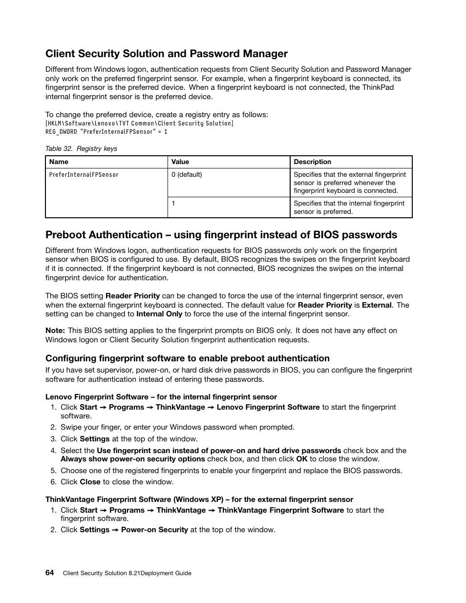 Client security solution and password manager | Lenovo ThinkVantage (Client Security Solution 8.21) User Manual | Page 70 / 86
