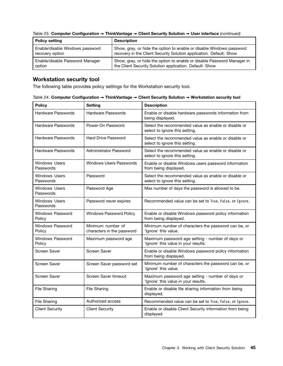 Workstation security tool | Lenovo ThinkVantage Client Security Solution 8.3 User Manual | Page 51 / 86