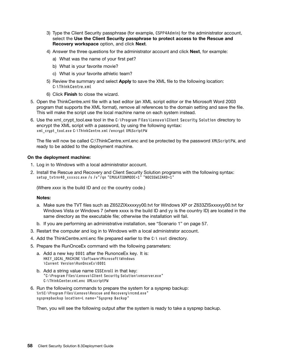 Lenovo ThinkVantage Client Security Solution 8.3 User Manual | Page 64 / 86