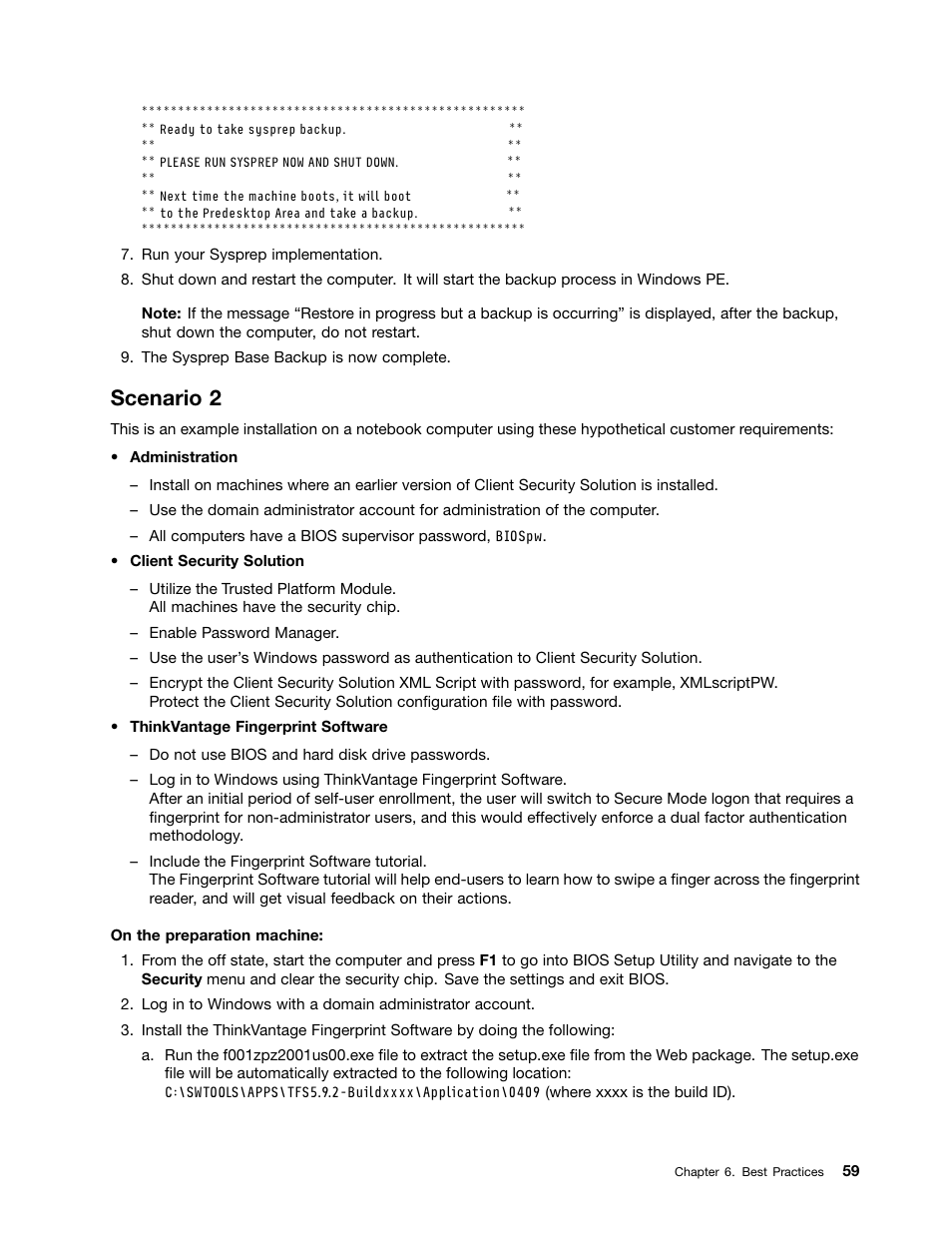 Scenario 2 | Lenovo ThinkVantage Client Security Solution 8.3 User Manual | Page 65 / 86