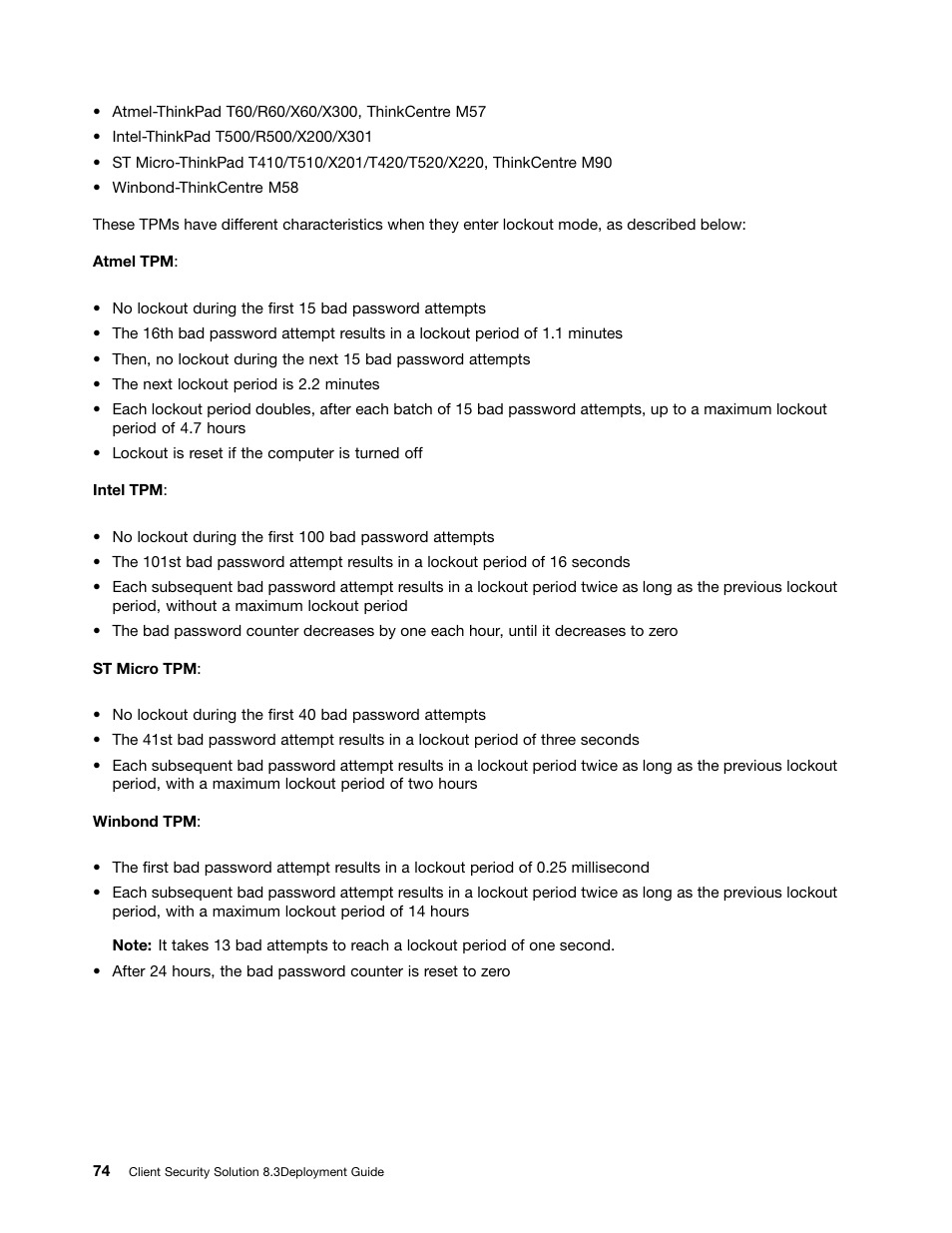 Lenovo ThinkVantage Client Security Solution 8.3 User Manual | Page 80 / 86