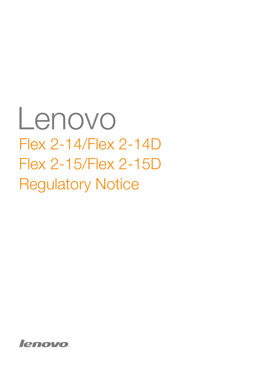 Lenovo Flex 2-14 Notebook Lenovo User Manual | 15 pages