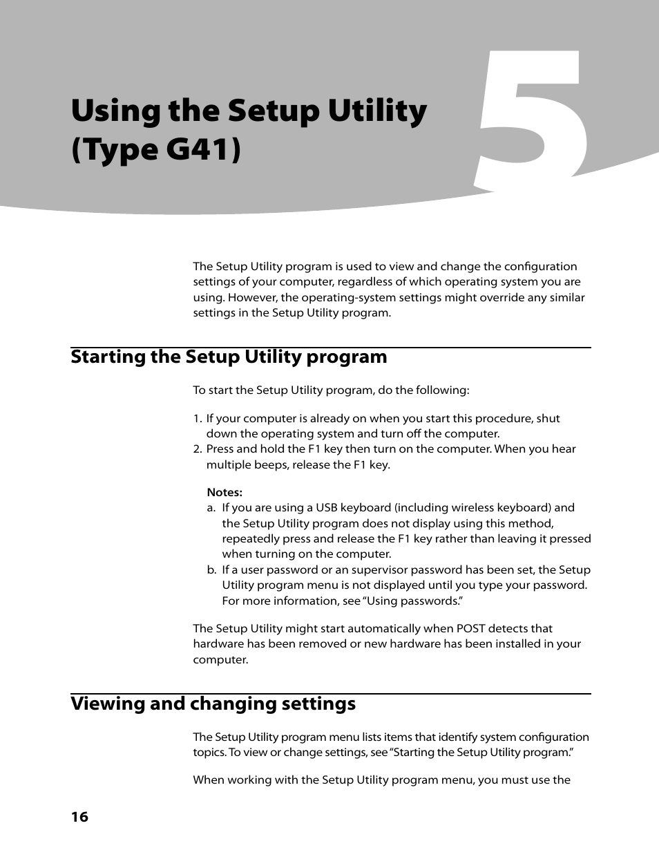 Using the setup utility (type g41) | Lenovo H430 Desktop User Manual | Page 18 / 66
