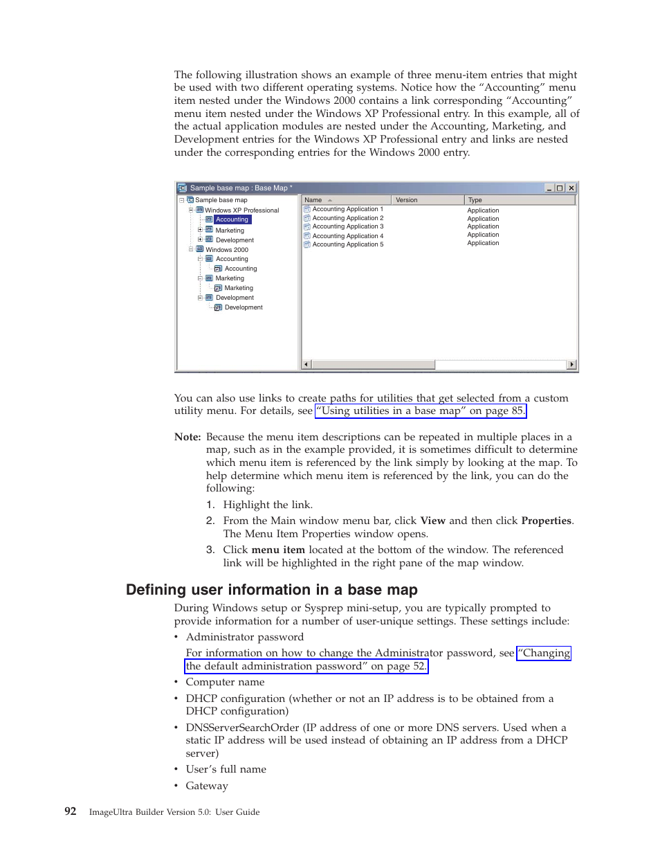 Defining user information in a base map | Lenovo ThinkVantage ImageUltra Builder Version 5.0 User Manual | Page 106 / 222