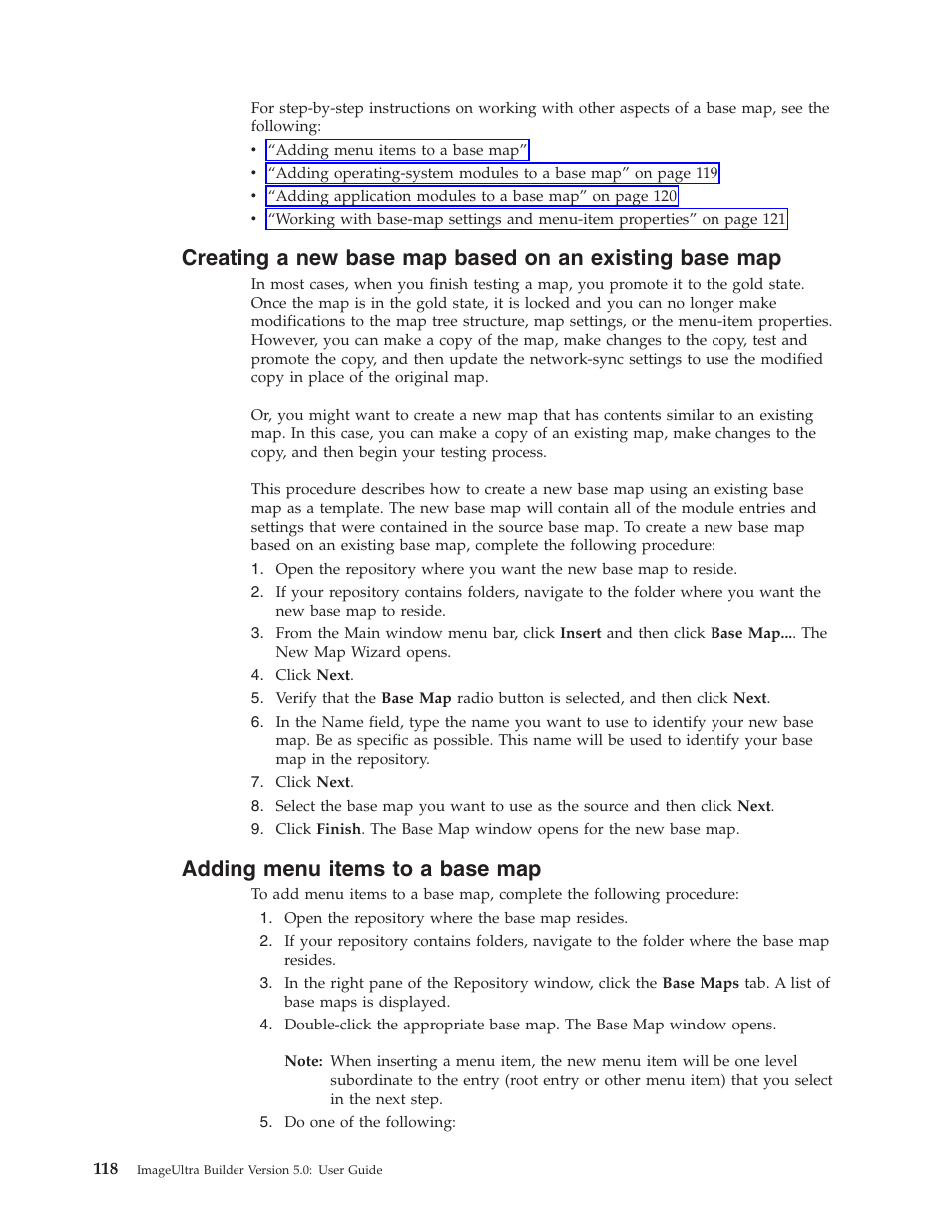 Adding menu items to a base map | Lenovo ThinkVantage ImageUltra Builder Version 5.0 User Manual | Page 132 / 222