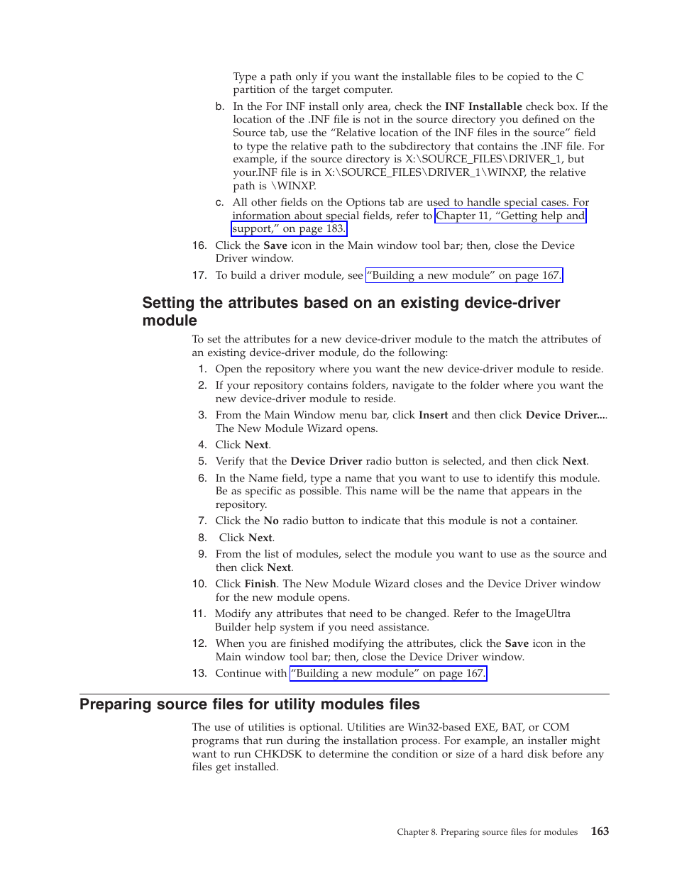 Preparing source files for utility modules files | Lenovo ThinkVantage ImageUltra Builder Version 5.0 User Manual | Page 177 / 222