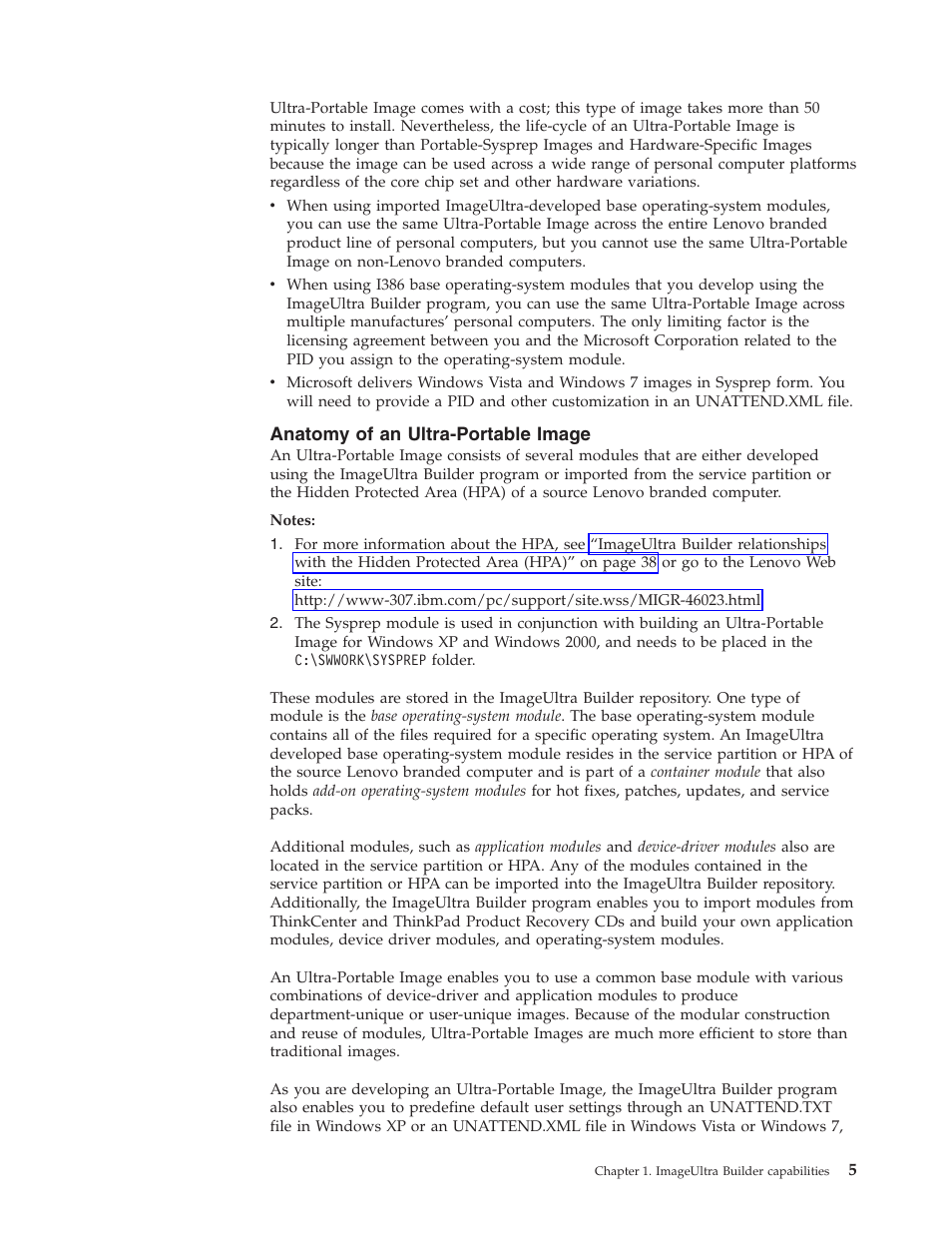 Anatomy of an ultra-portable image | Lenovo ThinkVantage ImageUltra Builder Version 5.0 User Manual | Page 19 / 222