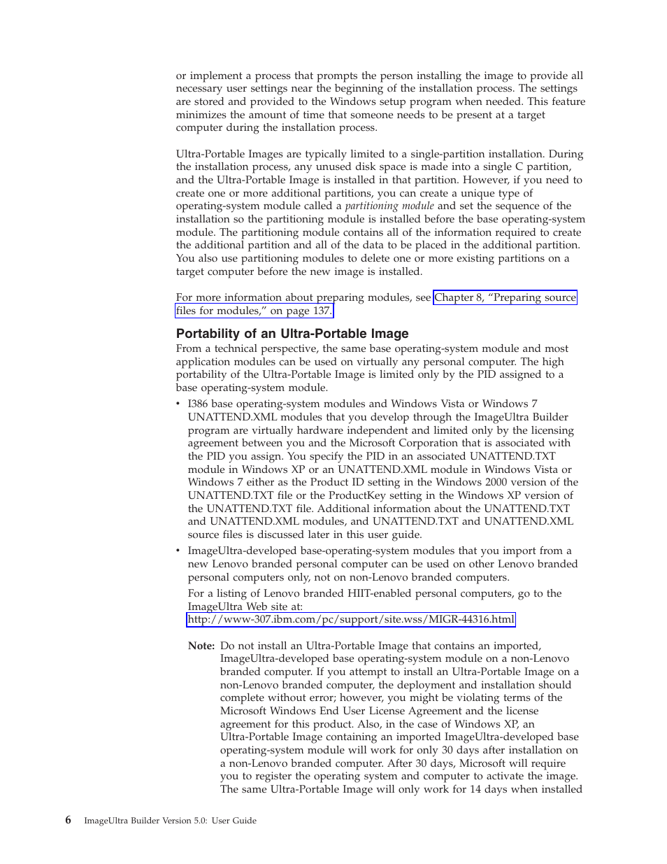 Portability of an ultra-portable image | Lenovo ThinkVantage ImageUltra Builder Version 5.0 User Manual | Page 20 / 222