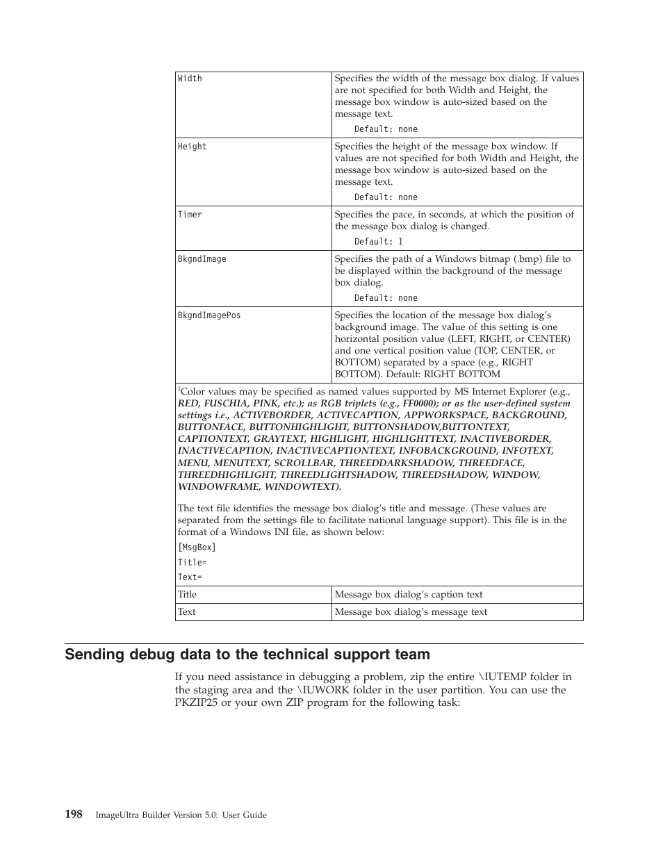 Sending debug data to the technical support team | Lenovo ThinkVantage ImageUltra Builder Version 5.0 User Manual | Page 212 / 222