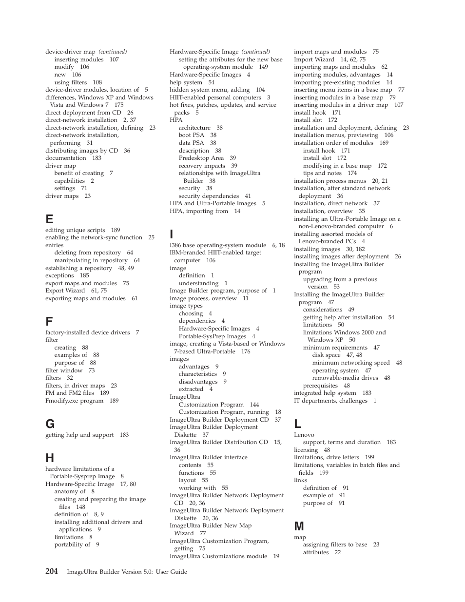 Lenovo ThinkVantage ImageUltra Builder Version 5.0 User Manual | Page 218 / 222