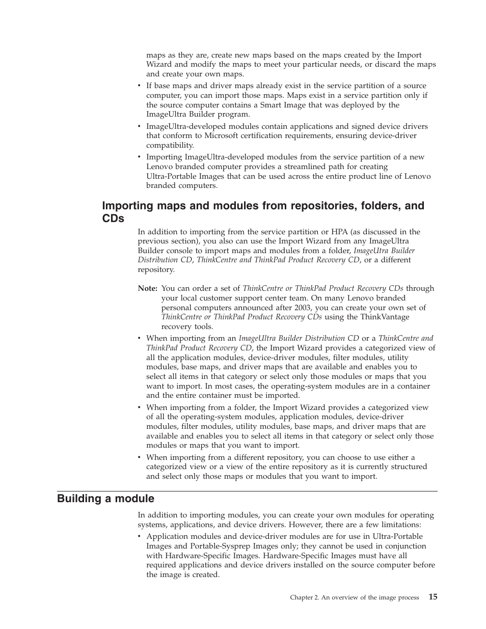 Building a module | Lenovo ThinkVantage ImageUltra Builder Version 5.0 User Manual | Page 29 / 222