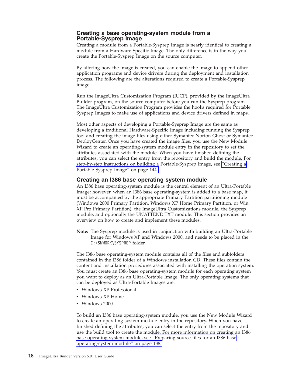 Creating an i386 base operating system module | Lenovo ThinkVantage ImageUltra Builder Version 5.0 User Manual | Page 32 / 222