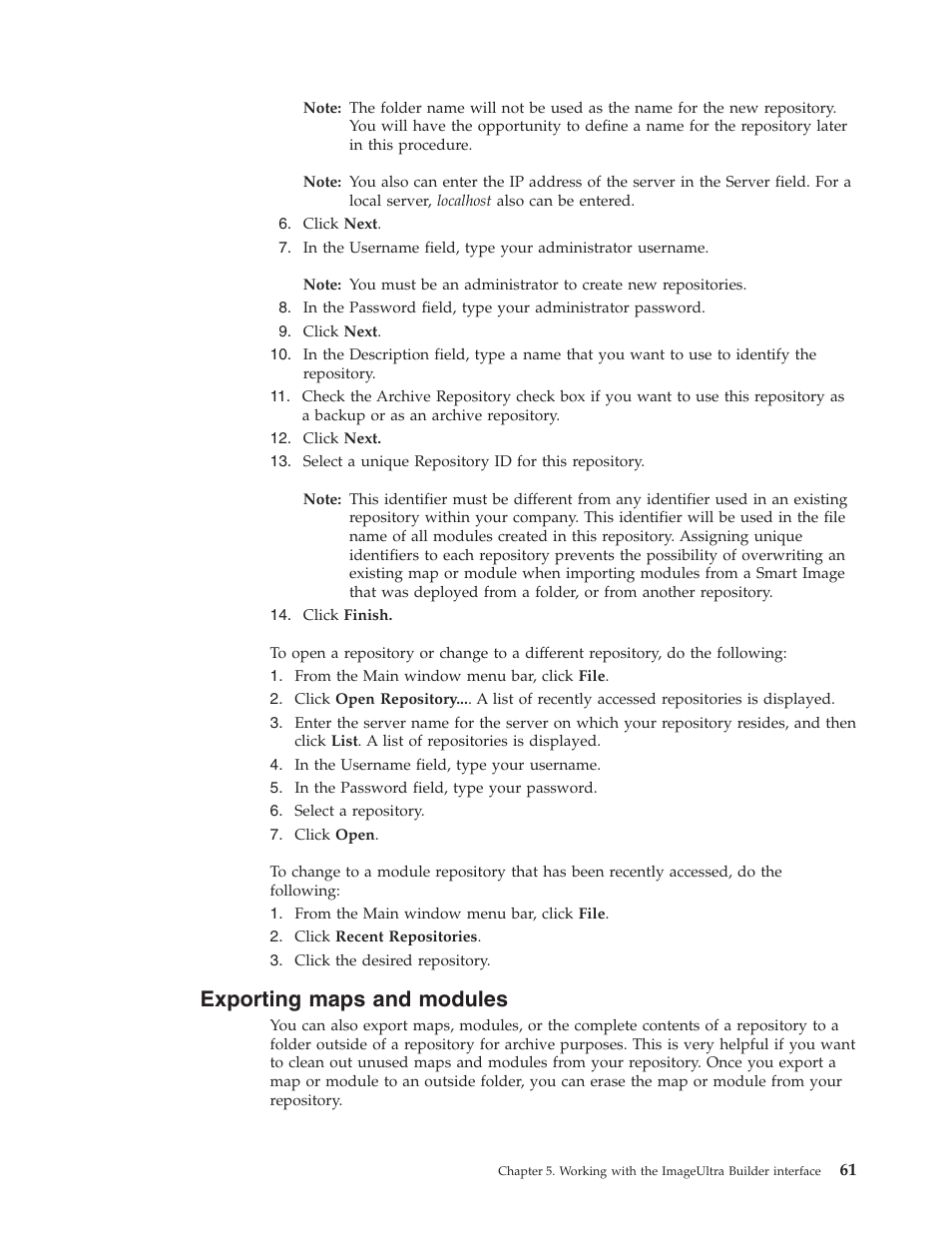 Exporting maps and modules | Lenovo ThinkVantage ImageUltra Builder Version 5.0 User Manual | Page 75 / 222