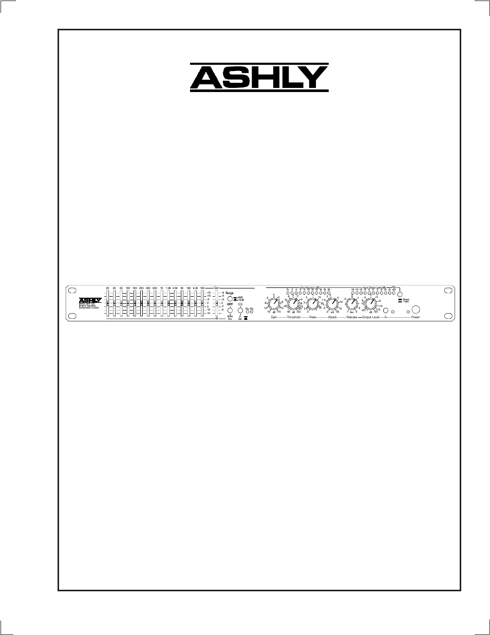 Ashly DPX-100 User Manual | 20 pages