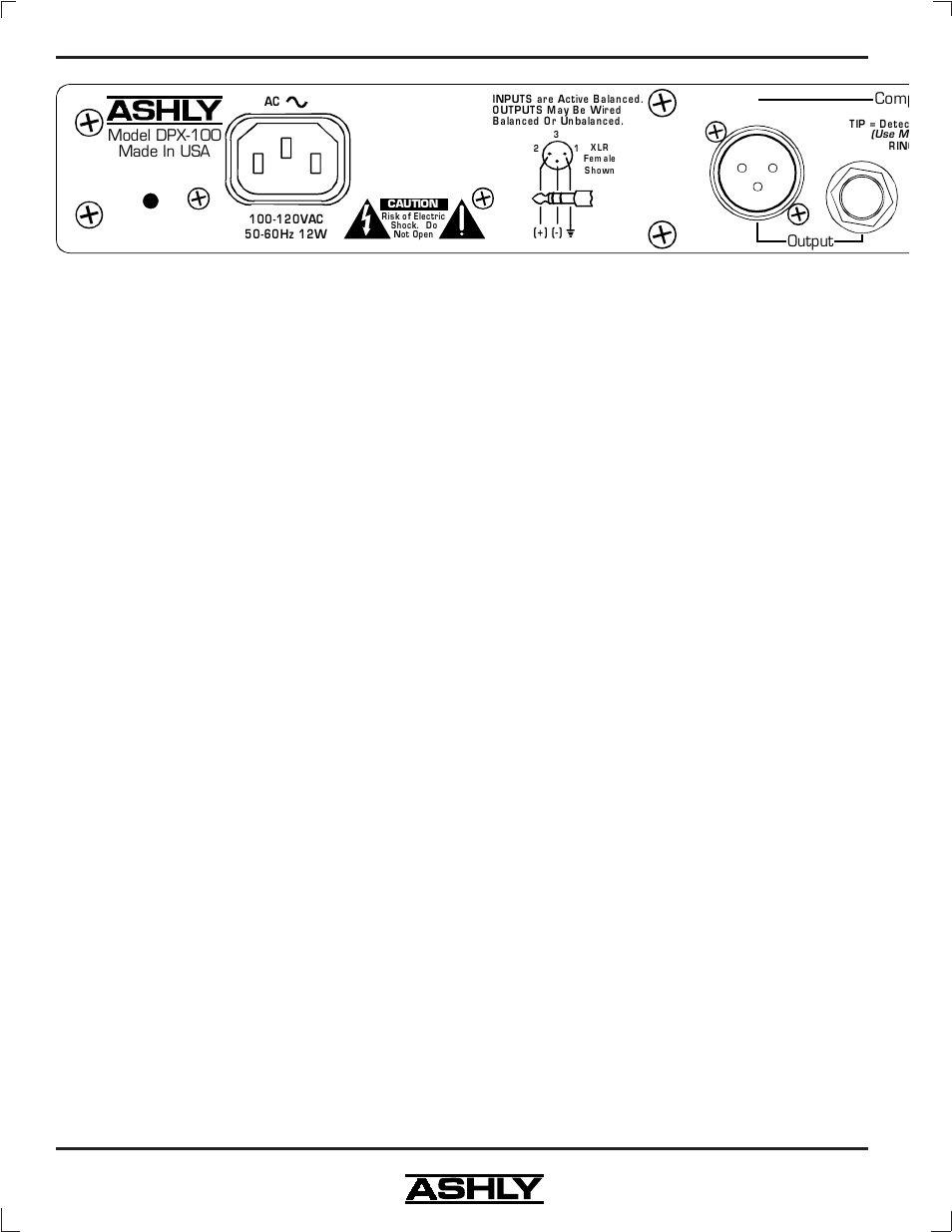 Ashly DPX-100 User Manual | Page 6 / 20