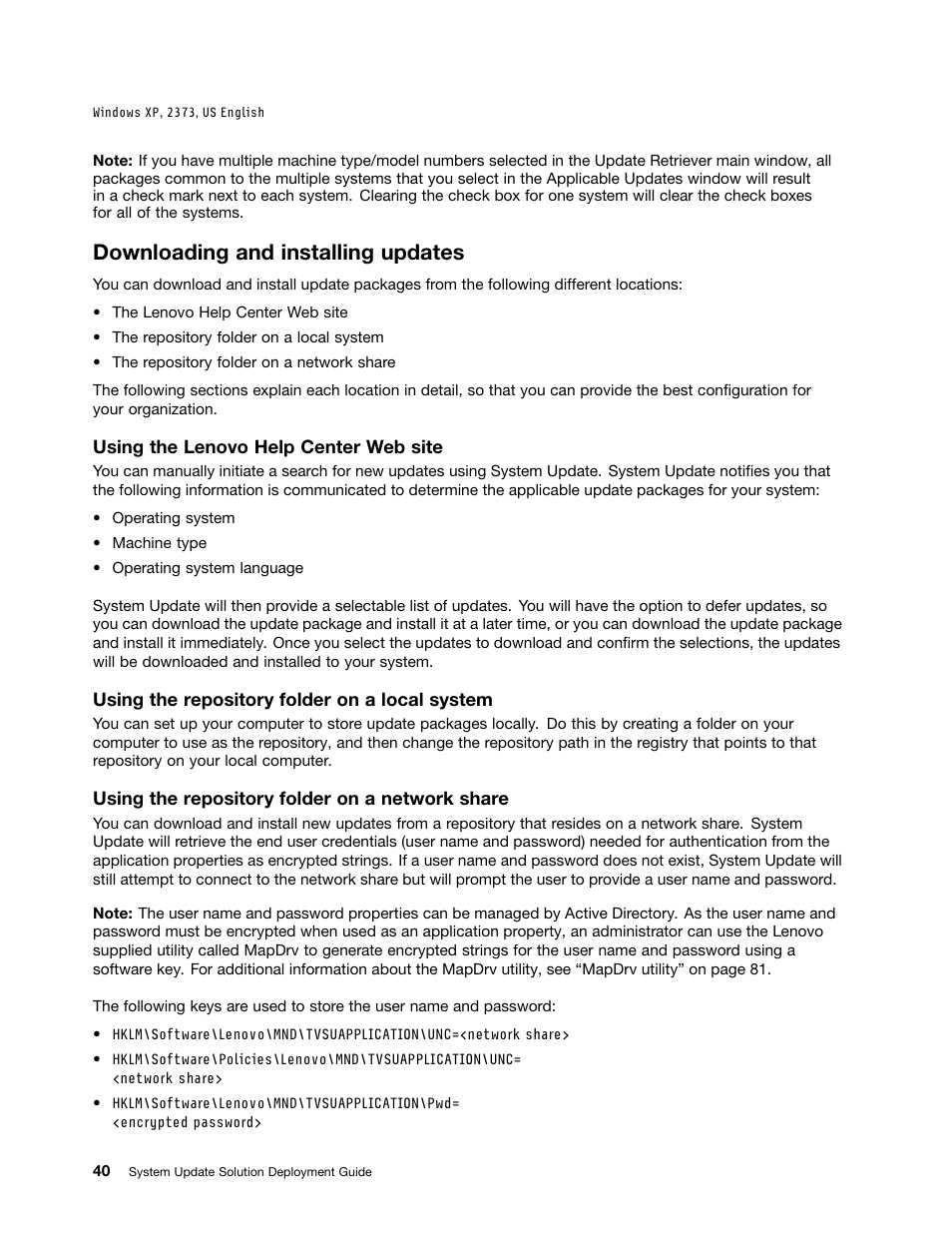 Downloading and installing updates | Lenovo System Update Solution User Manual | Page 46 / 94