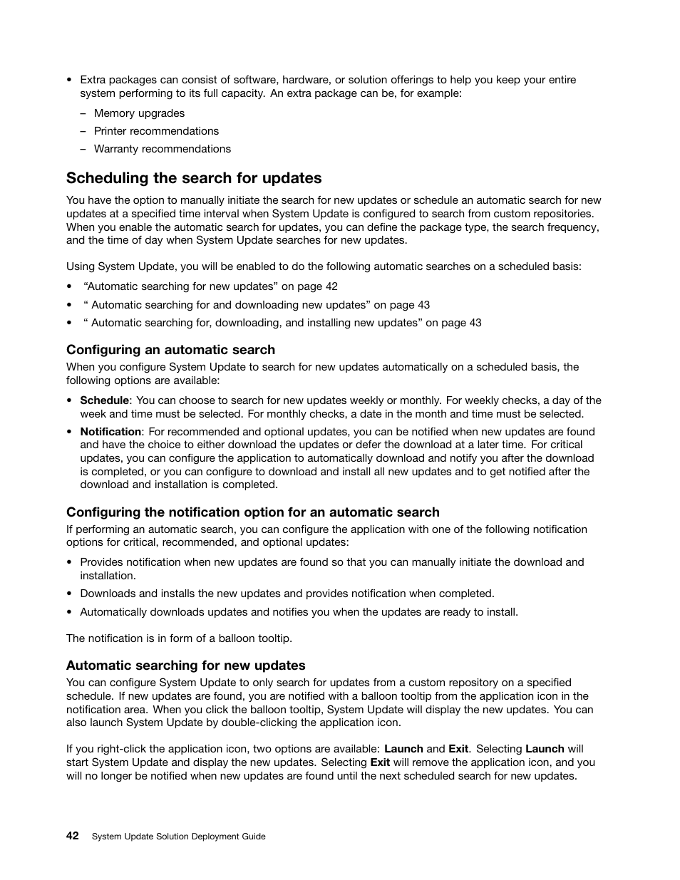 Scheduling the search for updates | Lenovo System Update Solution User Manual | Page 48 / 94