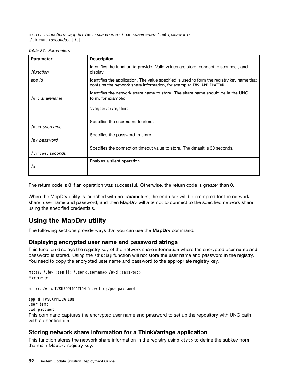 Using the mapdrv utility | Lenovo System Update Solution User Manual | Page 88 / 94