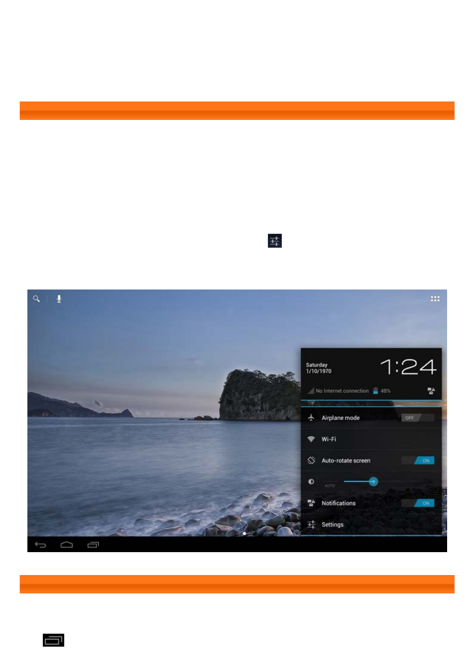 Switching home screens, Status bar, Recent apps | Lenovo S2110 Tablet User Manual | Page 14 / 38