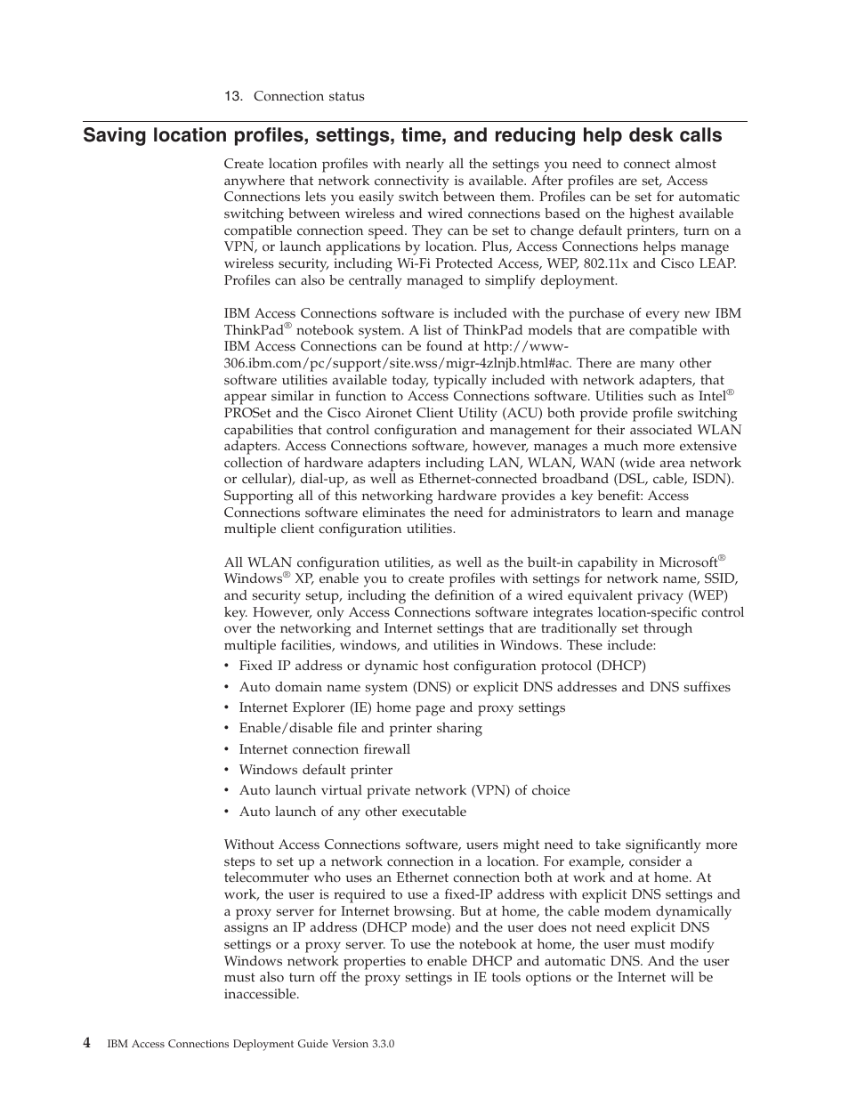 Saving, Location, Profiles | Settings, Time, Reducing, Help, Desk, Calls | Lenovo ThinkPad T41p User Manual | Page 10 / 28