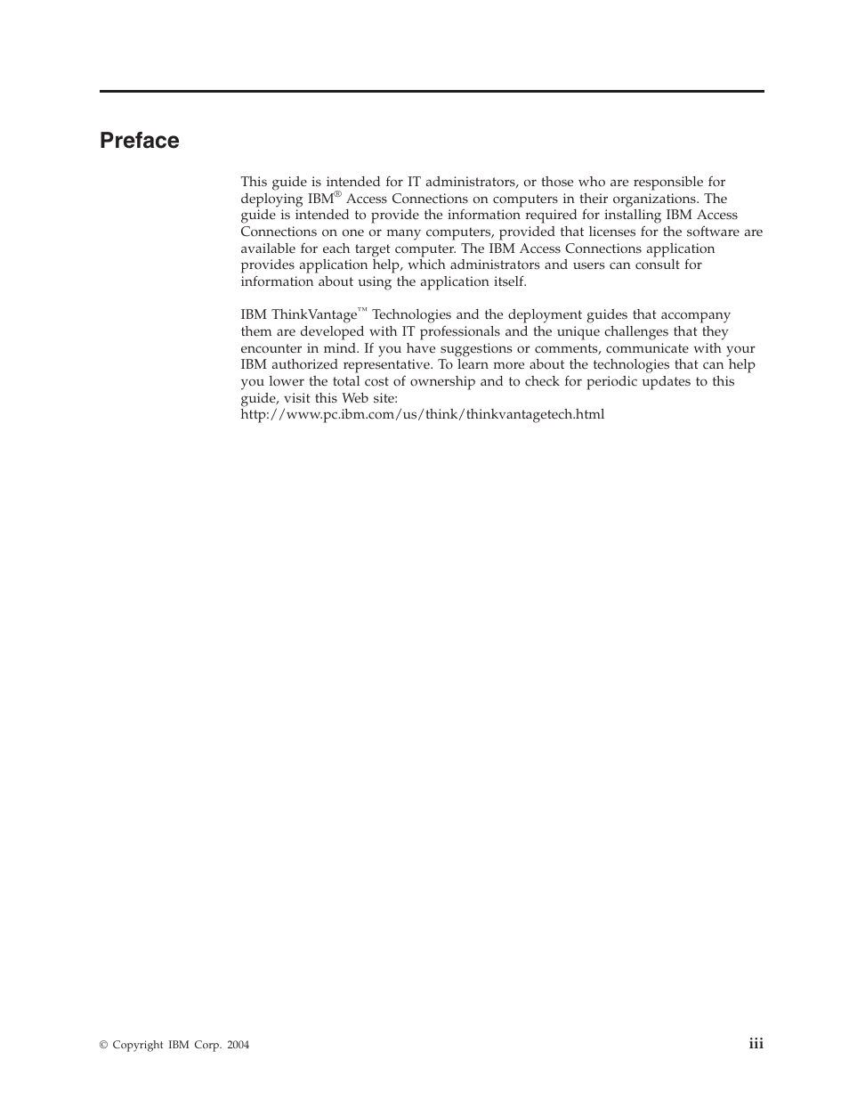 Preface | Lenovo ThinkPad T41p User Manual | Page 3 / 28