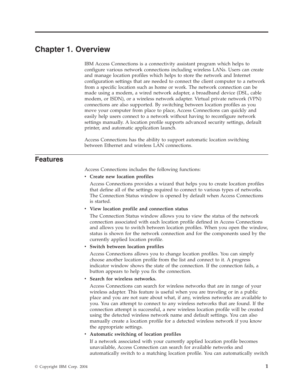 Chapter 1. overview, Features, Chapter | Overview | Lenovo ThinkPad T41p User Manual | Page 7 / 28