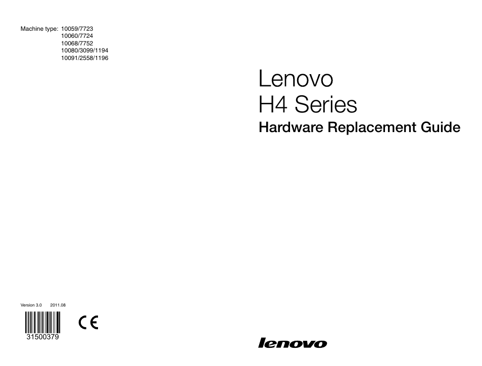 Lenovo H420 Desktop User Manual | 39 pages