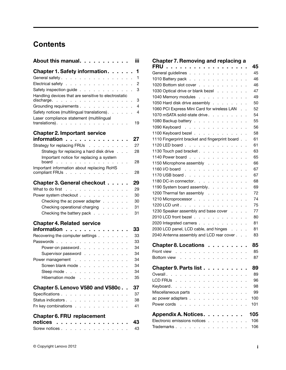 Lenovo V580c Notebook User Manual | Page 3 / 114