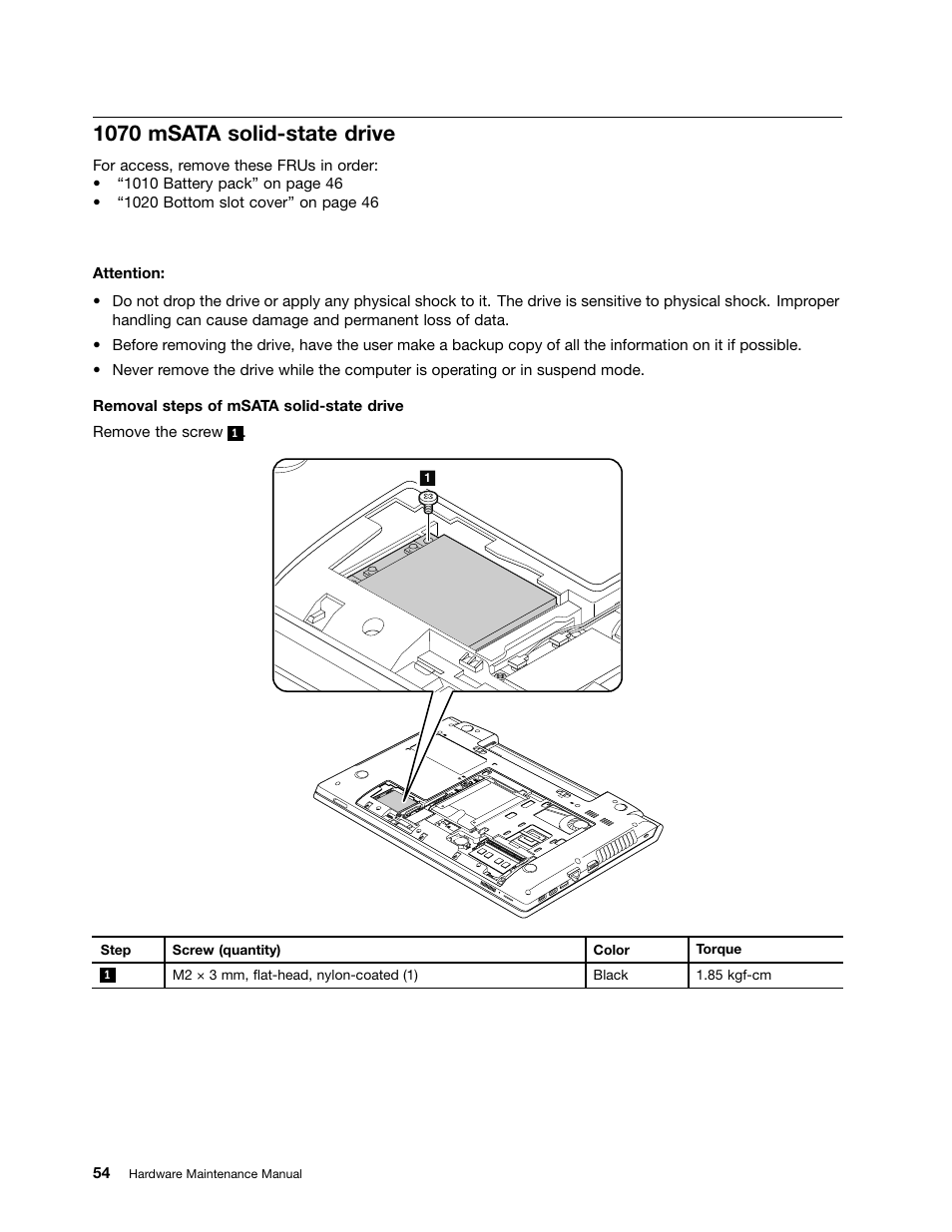 1070 msata solid-state drive | Lenovo V580c Notebook User Manual | Page 60 / 114