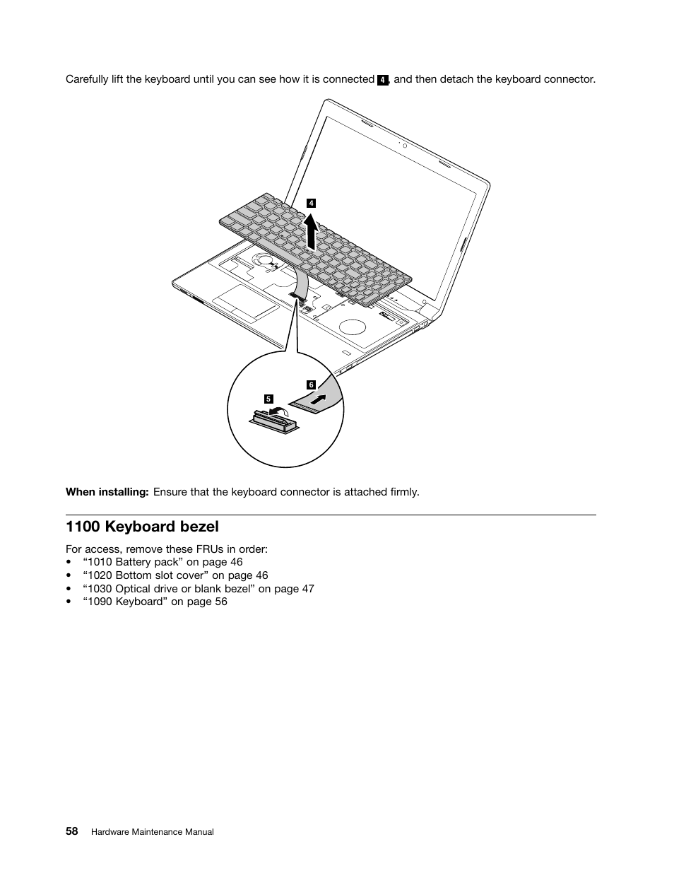 1100 keyboard bezel | Lenovo V580c Notebook User Manual | Page 64 / 114