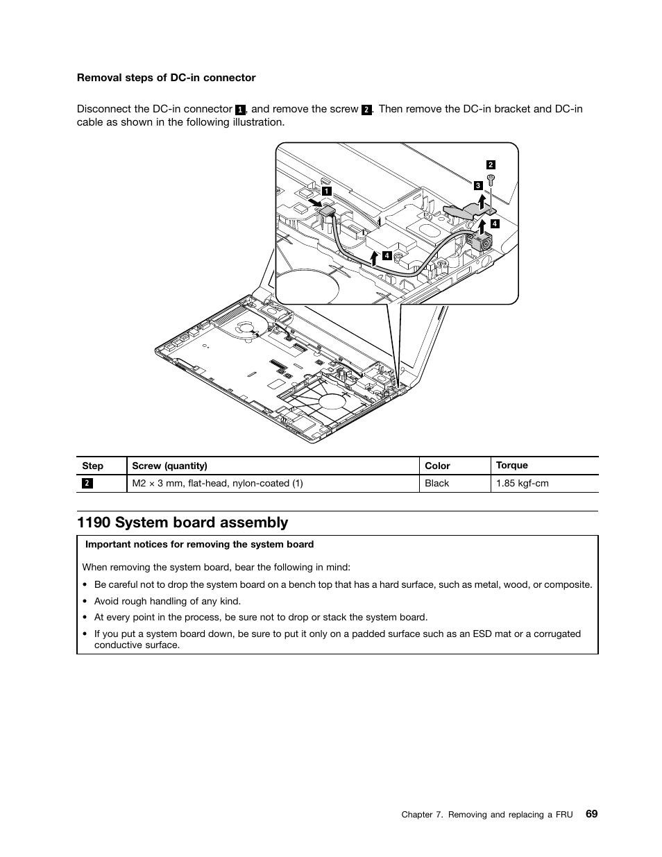 1190 system board assembly | Lenovo V580c Notebook User Manual | Page 75 / 114