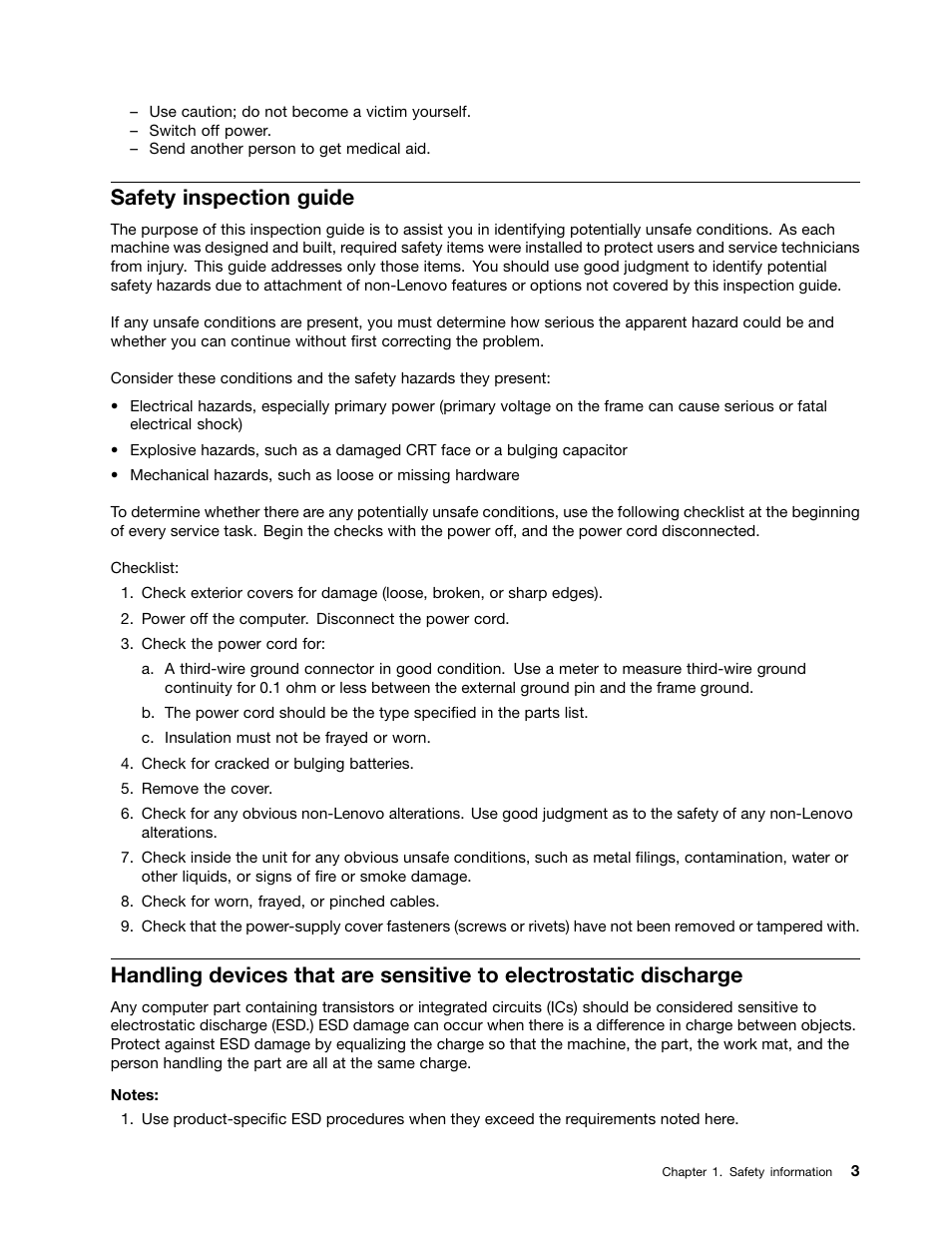 Safety inspection guide | Lenovo V580c Notebook User Manual | Page 9 / 114