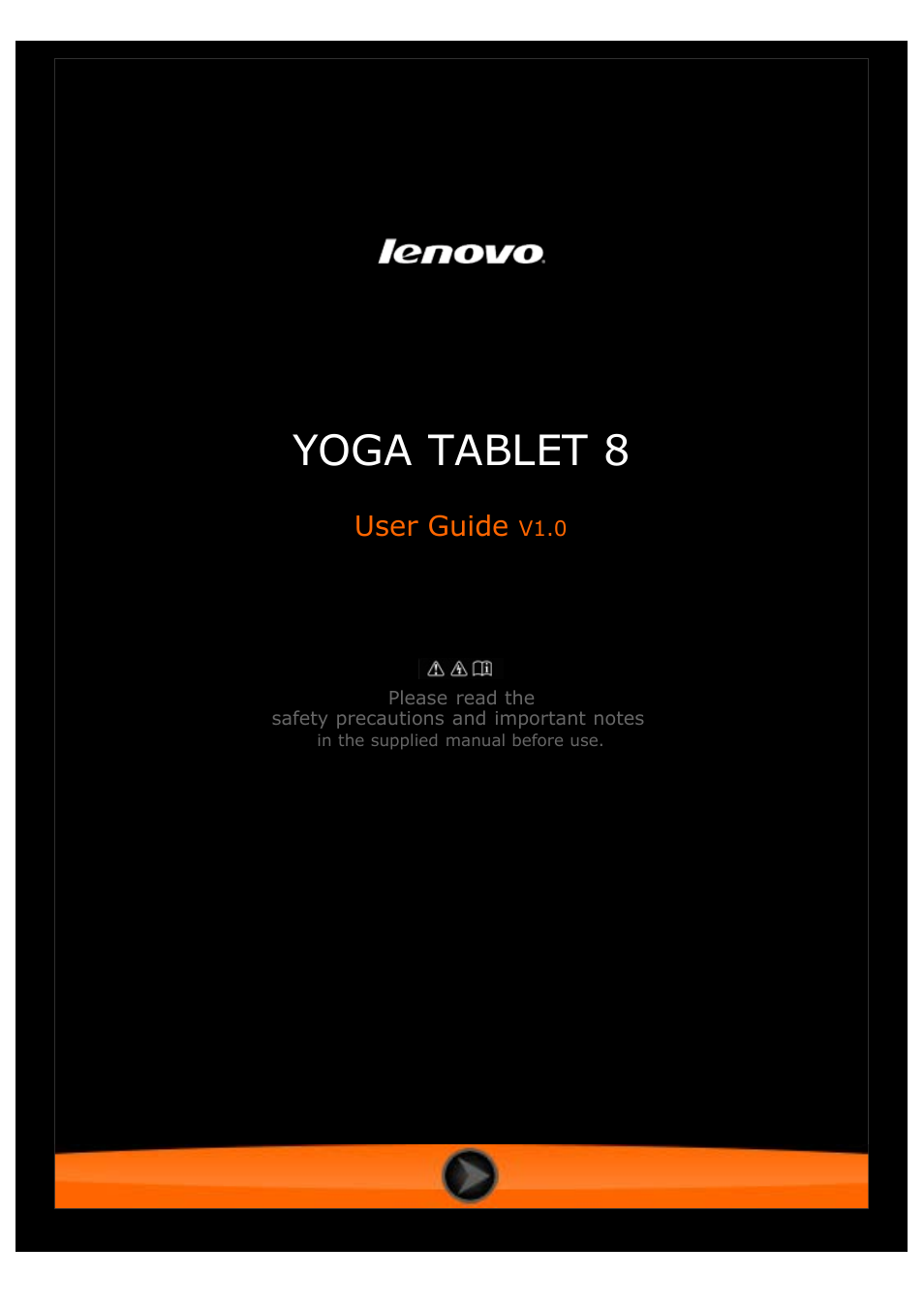 Lenovo Yoga Tablet 8 B6000 User Manual | 27 pages