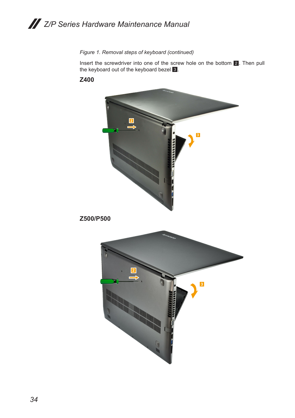 Z/p series hardware maintenance manual | Lenovo IdeaPad P500 Touch Notebook User Manual | Page 38 / 121